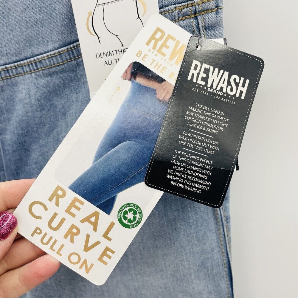 Rewash Juniors Size 1/25 Real Curve‎ High-Rise Pull-On Skinny Leg Jeggings Blue - Picture 6 of 10